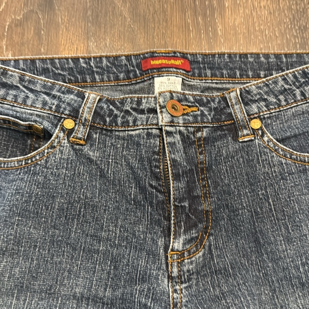 BLUE ASPHALT BLUE DENIM CROPPED  JEANS SIZE 9 - Picture 2 of 6